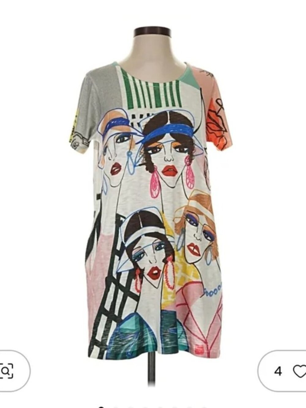 C127 Colorful INOAH Artist Graphic Women's Tunic Top with Pockets!